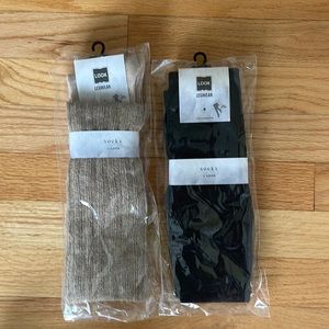 Over the knee socks 2 pair Black Camel NEW